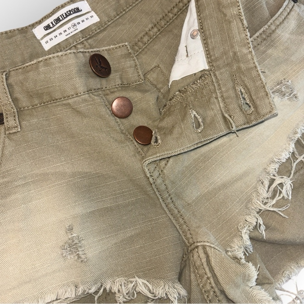 One Teaspoon Bonitas Australian Boho distressed grunge Frayed Jean Shorts 28 - Picture 10 of 14
